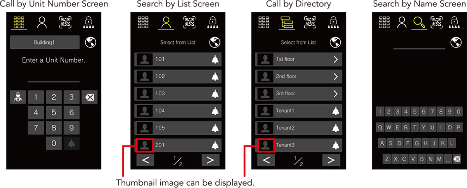 Selectable calling methods image
