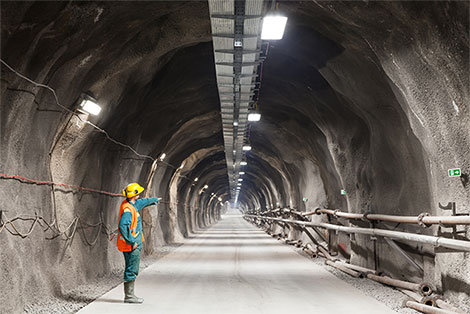 A view of a tunnel construction site