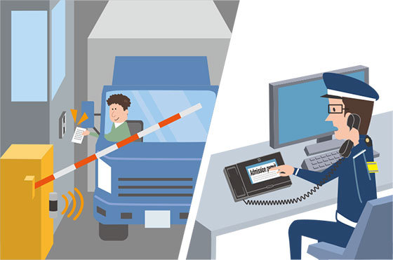 Remote vehicle entry management through integration with AIPHONE terminals.