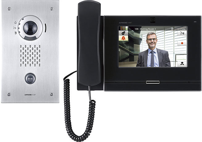 IX system; A video door station and a master intercom station with monitor of IX system