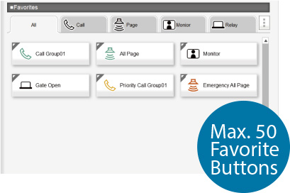 Max. 50 Favorite Buttons