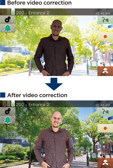 Before video correction, After video correction