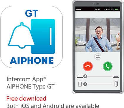 Intercom App Aiphone Type GT. Free download. Both iOS and Android are avaiable.