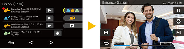 Video/audio recording screen.