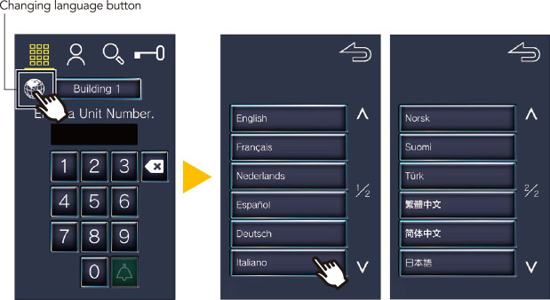 select the display language screen